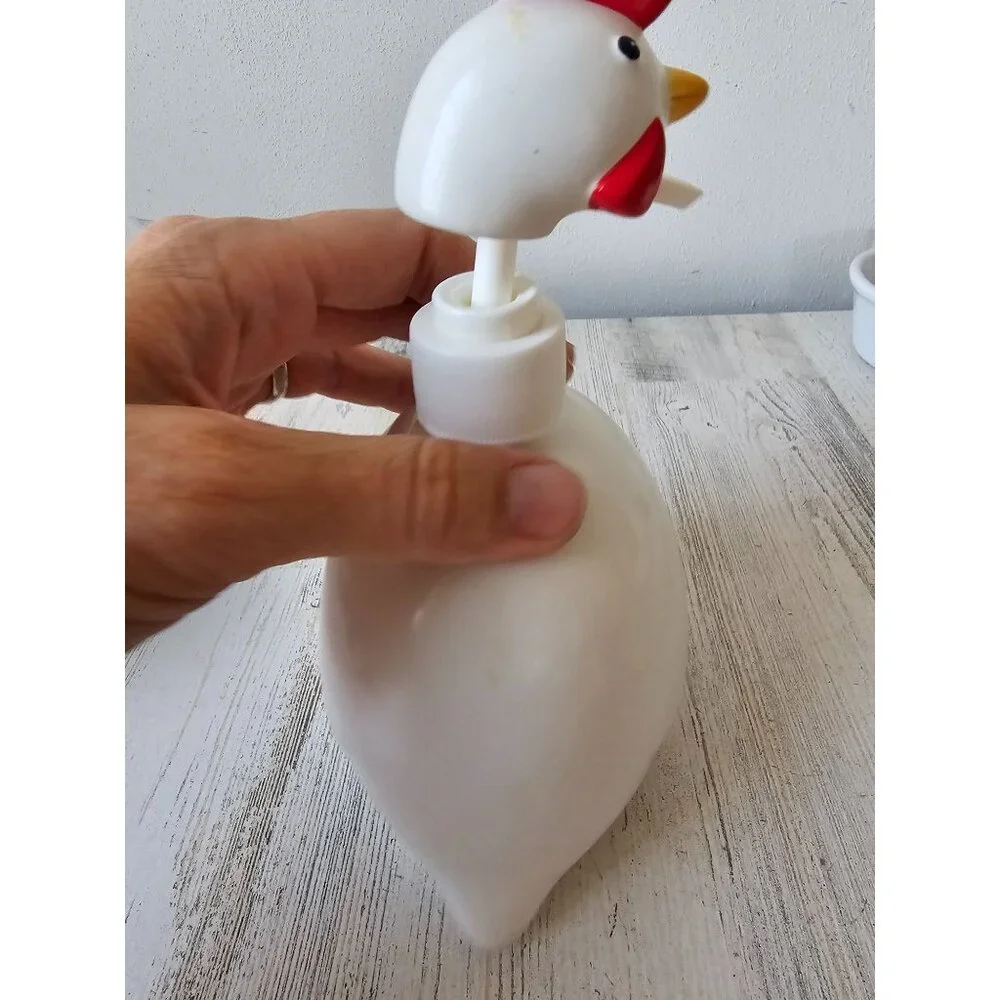 Dept 56 chicken‎ soap dispenser as is vintage ceramic
